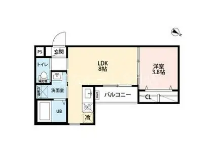 リーヴァ望が丘(1LDK/1階)の間取り写真