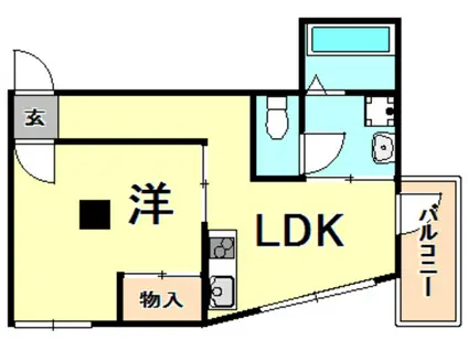コーポラス村瀬(1LDK/1階)の間取り写真