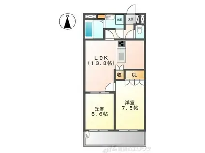 URBAN HILLS SAITOII(2LDK/3階)の間取り写真