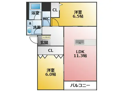 中村ベース(2LDK/1階)の間取り写真