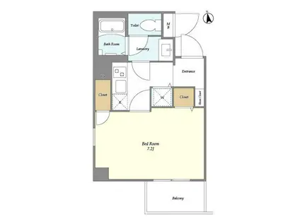 ミリアレジデンス赤坂(1K/2階)の間取り写真