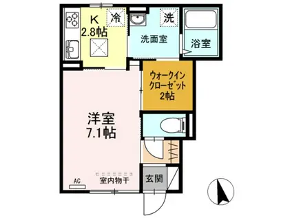 セジュールファミリア(1K/1階)の間取り写真