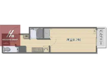 メゾンヤンⅡ(1K/4階)の間取り写真