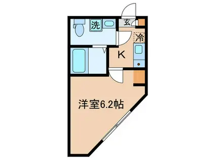 グレースさいわい(1K/2階)の間取り写真