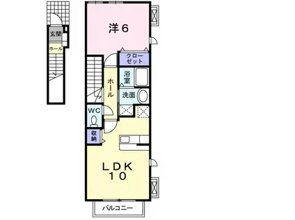 デスパシオワン(1LDK/2階)の間取り写真