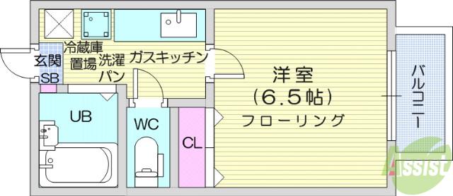 ロイヤルメゾンⅠ(1K/2階)の間取り写真