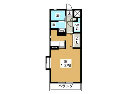 EKUU SWEET 1(ワンルーム/4階)の間取り写真