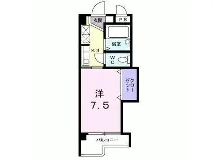 アビタシオン柳町(1K/5階)の間取り写真