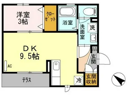 エトワール(1LDK/1階)の間取り写真