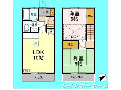 アーバンクレストIII(2LDK/1階)の間取り写真