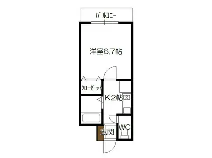 アクシス翠町(1K/2階)の間取り写真