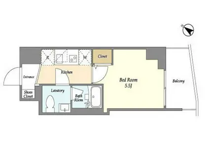 プライマル戸越銀座(1K/8階)の間取り写真
