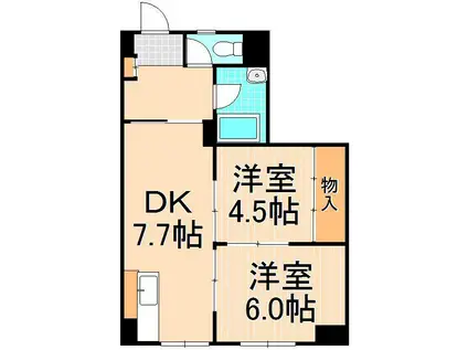 メゾン・ド・メルシー(2DK/10階)の間取り写真