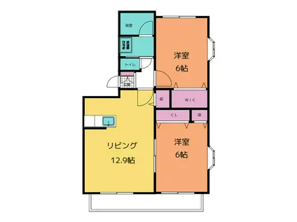 ヴェルデフォーユーII(2LDK/3階)の間取り写真