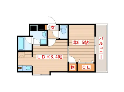 ヴェルノ(1LDK/3階)の間取り写真