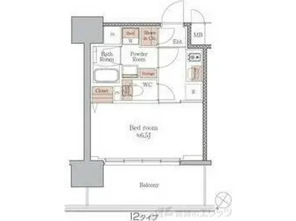 ジオエント梅田北リバーフロント(1K/4階)の間取り写真