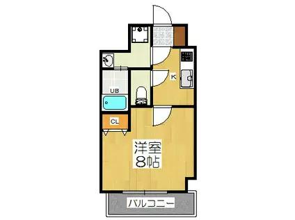 オーバルコート京都三条通(1K/6階)の間取り写真