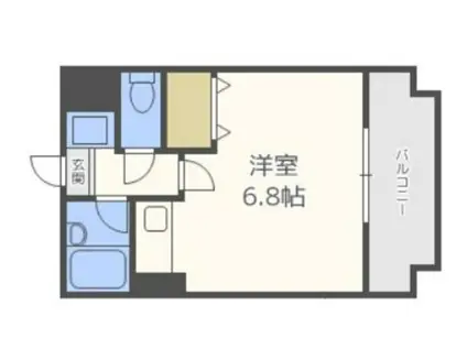 アバンス薬院(1K/4階)の間取り写真