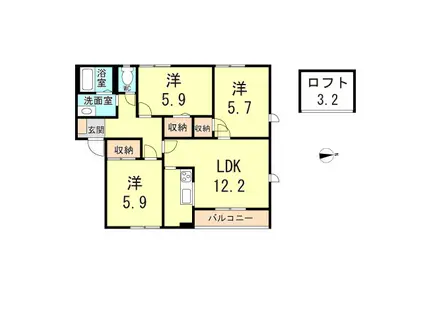 アドザックス西昆陽(3LDK/2階)の間取り写真