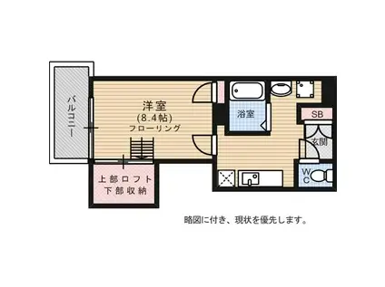 アクタス薬院大通(1K/4階)の間取り写真