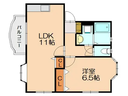 フィルイーズ II(1LDK/1階)の間取り写真