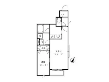 リオ ピエドラ(1LDK/1階)の間取り写真