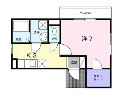 ホワイト・バーチ(1K/2階)の間取り写真