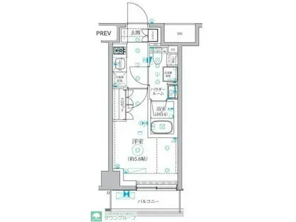 セジョリ横浜ウエストIII(1K/3階)の間取り写真