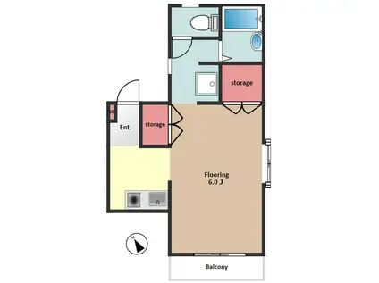 メゾンNAKAO(1K/3階)の間取り写真