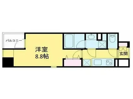 ダブルゲートタワー(1K/3階)の間取り写真