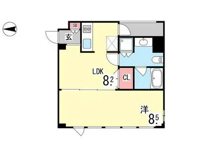 レグルス甲南山手(1LDK/4階)の間取り写真
