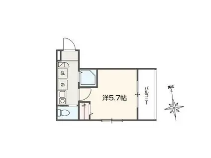 MELLAS矢川IV(1K/3階)の間取り写真