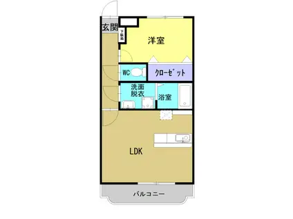 NAGI西(1LDK/3階)の間取り写真