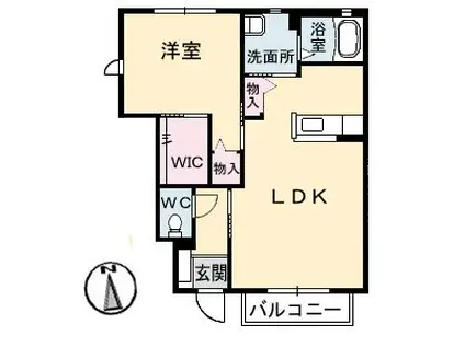 べアーレ B棟(1LDK/1階)の間取り写真