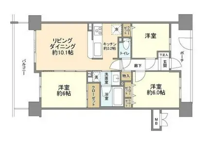 ブラウトリエ(3LDK/3階)の間取り写真