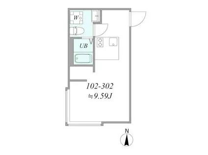 TRIAS185(1DK/1階)の間取り写真