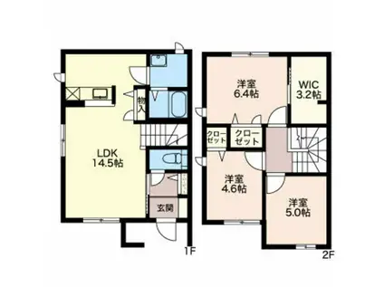 デュー・ファミール(3LDK/1階)の間取り写真