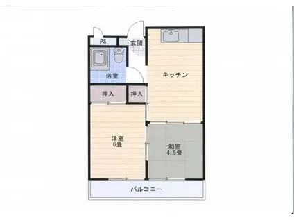 第3塩屋コーポ(1LDK/3階)の間取り写真