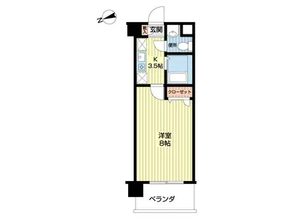 コンフォート湘南(1K/4階)の間取り写真