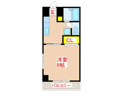 リバーロードマンション(1K/2階)の間取り写真