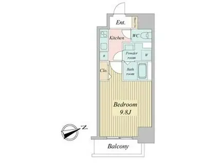 リバーコート砂田橋 II(1K/2階)の間取り写真