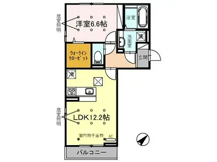 LA・RICHESSE(1LDK/1階)の間取り写真
