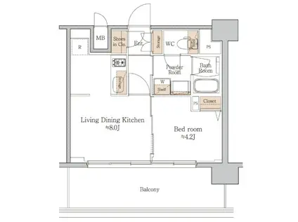ジオエント梅田北リバーフロント(1LDK/10階)の間取り写真