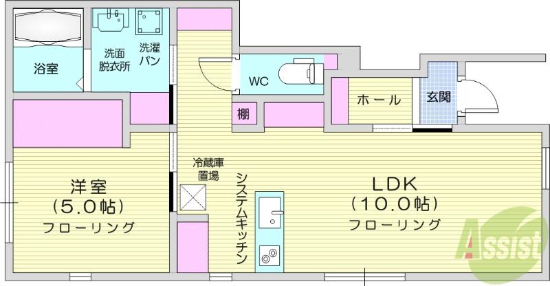 IL MIO CAMPOⅡ(1LDK/1階)の間取り写真