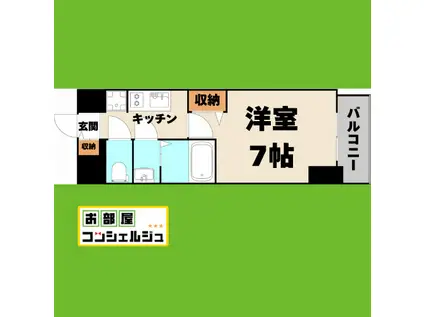 メイクス城西レジデンス(1K/10階)の間取り写真