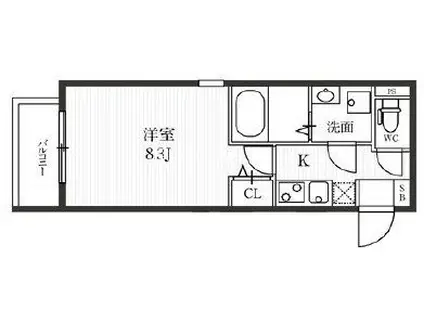 新宿夏目坂コート(1K/2階)の間取り写真