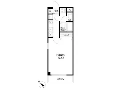 プティ・パレ・ドゥ(1K/1階)の間取り写真