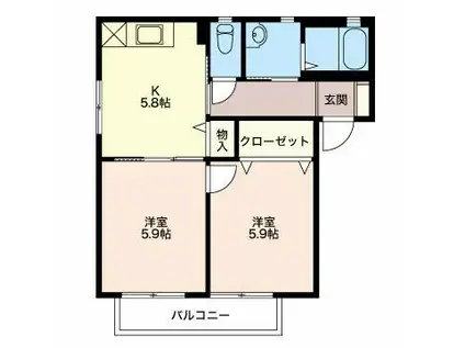 バリュージュ大宮(2K/1階)の間取り写真