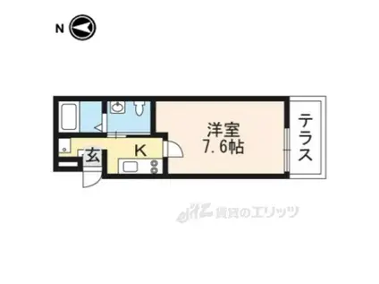 クレア ラ・クーオ(1K/1階)の間取り写真