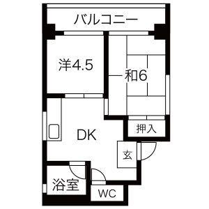 P・M小池(2DK/4階)の間取り写真